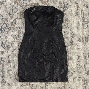 Peppermayo Black Strapless Bodycon Dress